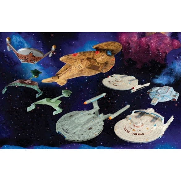 Star Trek Adversaries & Allies 8-Piece Ship Set - 1:2500 scale Models - AMT, all ships shown unpackaged