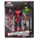 Marvel Legends Maximum Series Deadpool and doop action figure packaging with marvel legends logo.