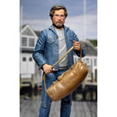 Ultimate Matt Hooper (Amity Arrival) Jaws 50th Anniversary 7” Scale Action Figure holding duffle bag 