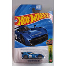 Hot Wheels mcmurtry speirling toy car in packaging with blue and red design
