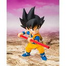 Bandai S.H.Figuarts Dragon Ball Daima Son Goku Mini Action Figure holding stick in both arms in stance pose