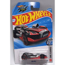 A Hot Wheels die-cast toy car in its original blister card packaging with blue and red background with the iconic Hot Wheels logo.