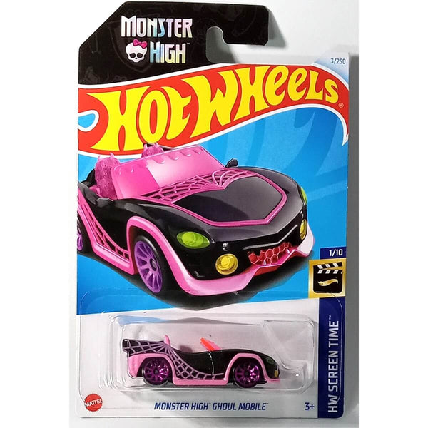 Hot Wheels 2024 Mainline HW Screen Time Series 1:64 Scale Diecast Cars (International Card) Monster High Ghoul Mobile