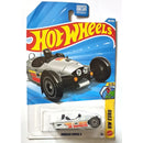 Hot Wheels Morgan Super 3 die-cast toy car in its original blister card packaging, featuring a silver car with orange and black racing decals.