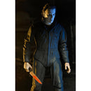 Michael Myers Action figure in a dark setting holding a knife
