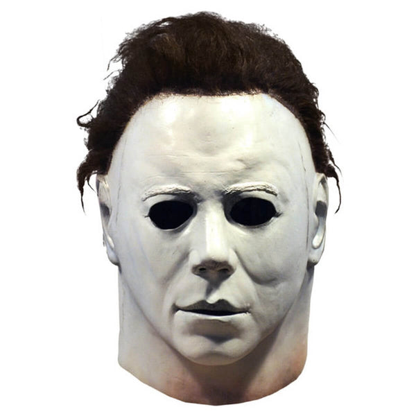 Halloween Michael Myers 1978 mask with brown hair on a white background