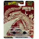 Hot Wheels Godzilla Nissan Skyline GT-R toy car in packaging with red and beige design