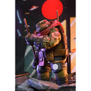 Detailed figurine of a turtle-like character Odyn with armor, set against a dark background with red and blue lights.