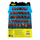 Back view of a packaging for Godzilla action figures with multiple figures displayed.