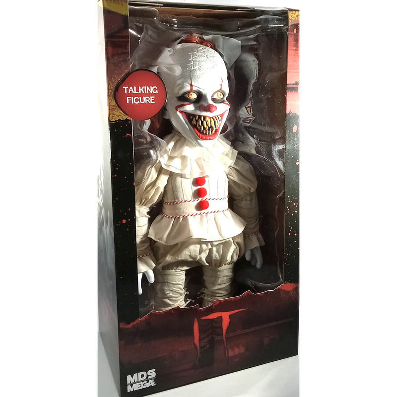 Mezco Toyz IT: Talking Sinister Pennywise Designer Series 15-Inch Doll, Side View of Package