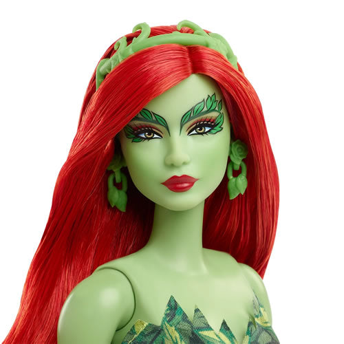 Poison Ivy Barbie Signature Doll Gold Label DC Batman 85th Anniversary, closeup of face