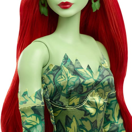 Poison Ivy Barbie Signature Doll Gold Label DC Batman 85th Anniversary, closeup of clothing