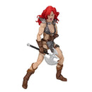 Red Sonja Epic H.A.C.K.S. 1:12 Scale Action Figure - Boss Fight Studio, figure has mouth open and in stance pose holding axe and ready to battle