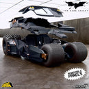 Toy model of the Batmobile with removable panels, featuring the Super 7 logo.