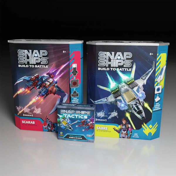 Snap Ships Tactics Sabre & Scarab Ships & Cards Expansions Build-To-Battle