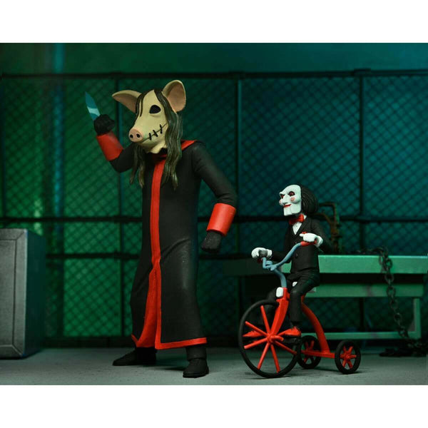 NECA Toony Terrors Saw Jigsaw Killer with Billy 6-Inch Scale Action Figure Boxed Set, unpackaged Jigsaw and Billy
