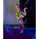 Animated character with a surprised expression in a dark room