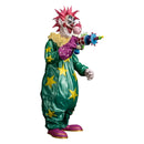 Colorful clown figurine with stars on a white background