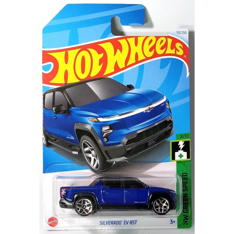 Hot Wheels 2024 Mainline HW Green Speed Series 1:64 Scale Diecast Cars (International Card) Silverado EV RST