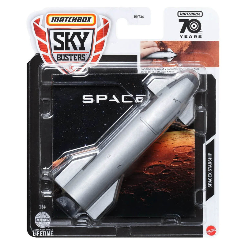 Matchbox 2023 Sky Busters (Mix 4) 1:64 Scale Die-Cast Vehicles, SpaceX Starship