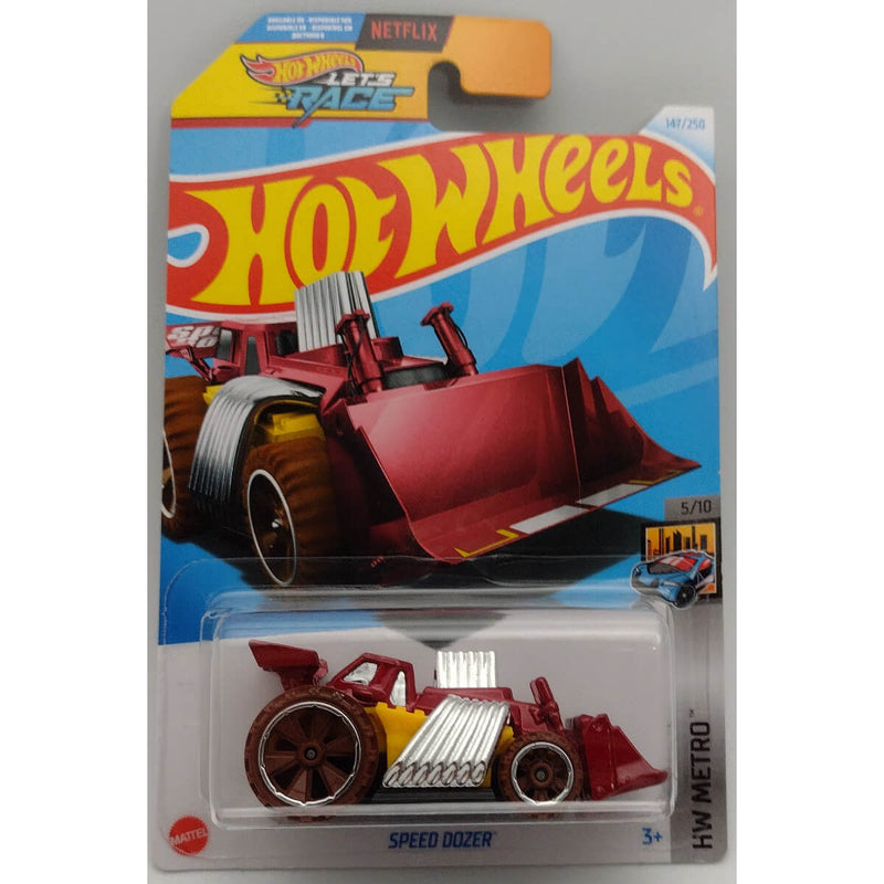 Hot Wheels 2024 Mainline HW Metro Series 1:64 Scale Diecast Cars (International Card) Speed Dozer in Red