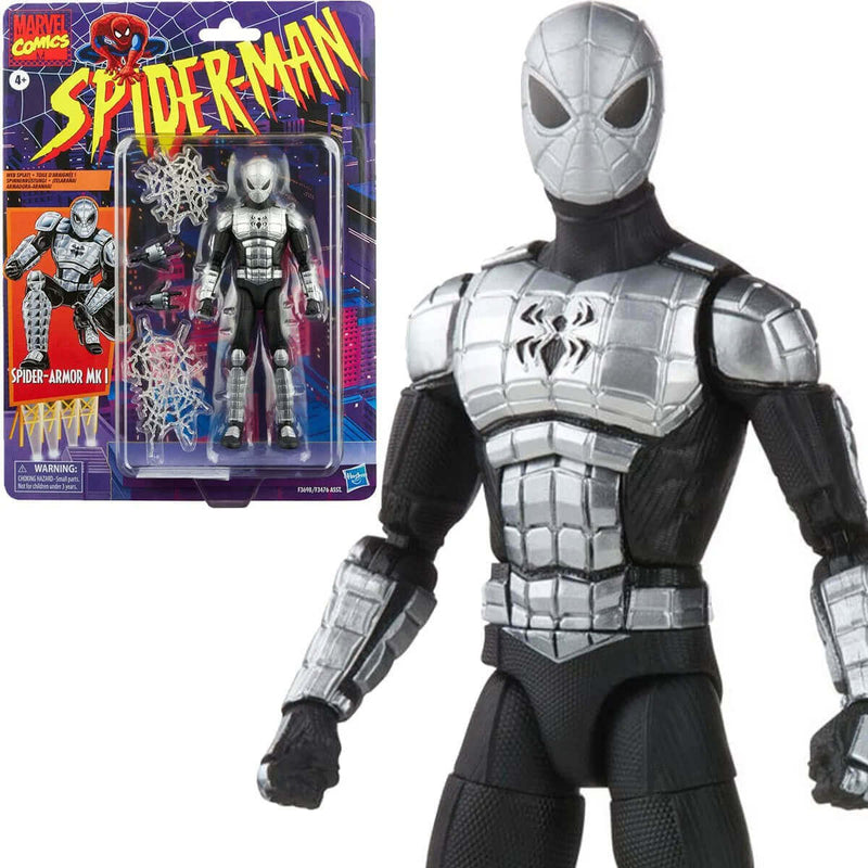 Hasbro Spider-Man Retro Marvel Legends 6-Inch Action Figures, Spider-Armor MK I
