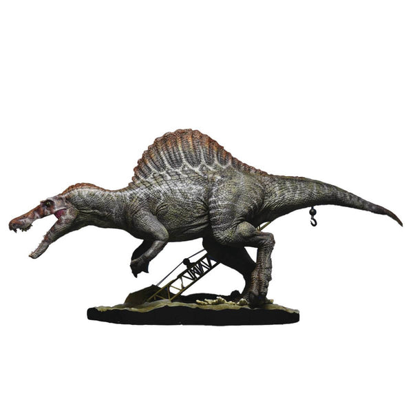 Jurassic Park Spinosaurus 1:35 Scale Model Kit from X-Plus (Reissue) with a prominent spiny back on a white background