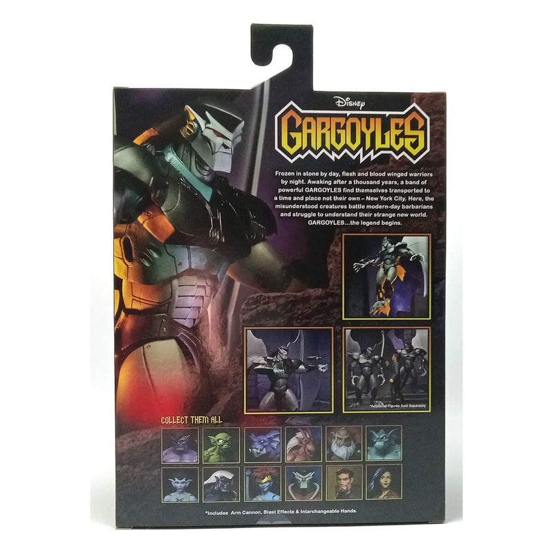 NECA Gargoyles Ultimate Steel Clan Robot 7-Inch Scale Action Figure Back Cover of Packaging