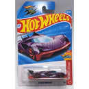 A Hot Wheels die-cast toy car with purple and red Street Shrieker model.