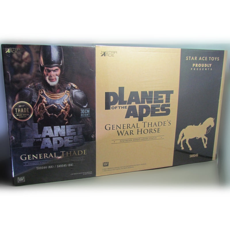Star Ace X-Plus Planet of the Apes 2001 General Thade Deluxe Articulated 12-Inch Figure w/ War Horse SA9045, sealed in packaging