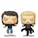 Two Funko Pop! vinyl figures of The Lost Boys Vampire Michael Emerson 2092 and The Lost Boys Vampire David 2093 with yellow eyes, shown side by side on a plain white background.