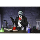 Ultimate Grandpa Munster NECA figure in a lab setting with various bottles and equipment.