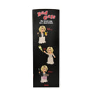 Bride of Chucky 1:1 Replica Life-Size Tiffany by NECA side of package with different images of Tiffany