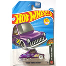 A Hot Wheels toy car in its original blister card packaging, featuring the 'Tooned Purple Passion' model. The packaging displays a blue background with the iconic red and yellow Hot Wheels logo, and an illustration of the purple car with yellow flame decals.