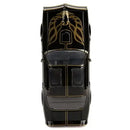 Black and gold car model on a white background