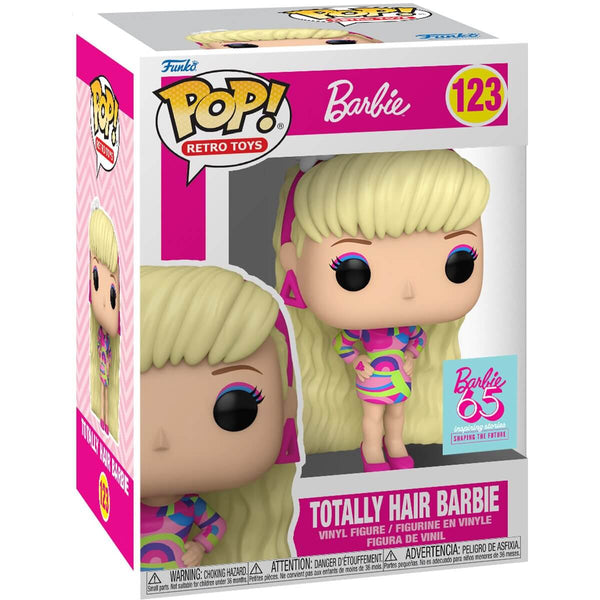 Funko Pop! vinyl figure of a Barbie toy in packaging with 'Barbie' branding.