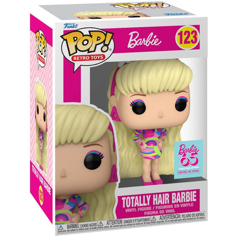 Funko Pop! vinyl figure of a Barbie toy in packaging with 'Barbie' branding.