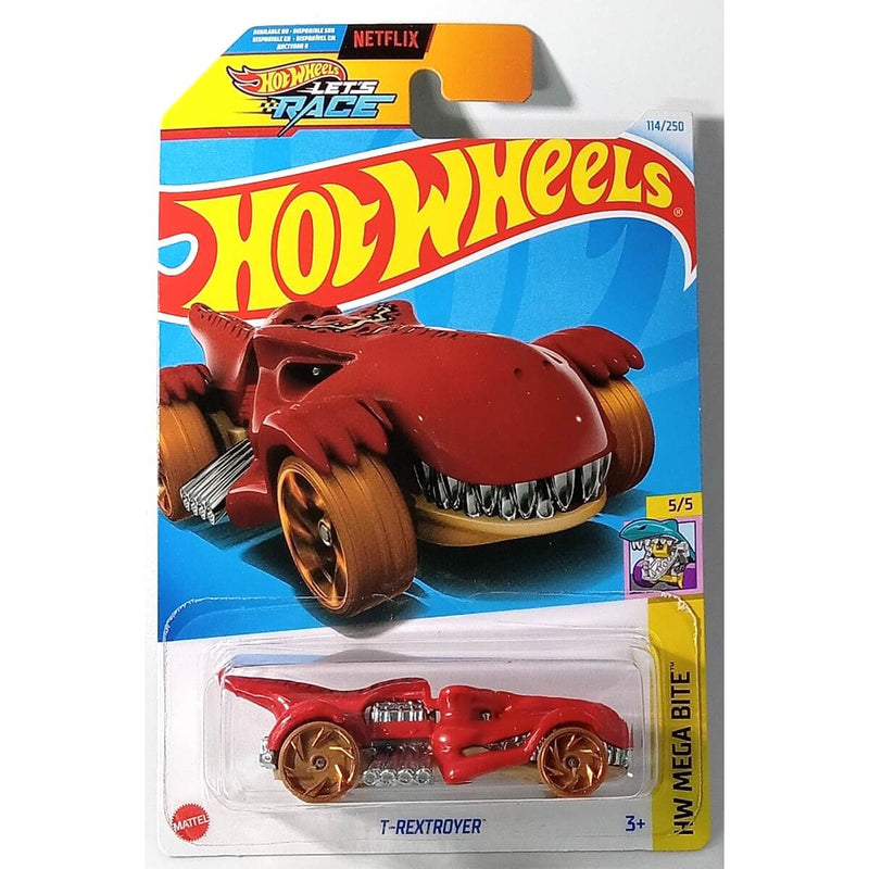 Hot Wheels 2024 Mainline HW Mega Bite Series 1:64 Scale Diecast Cars (International Card) T-Rextroyer