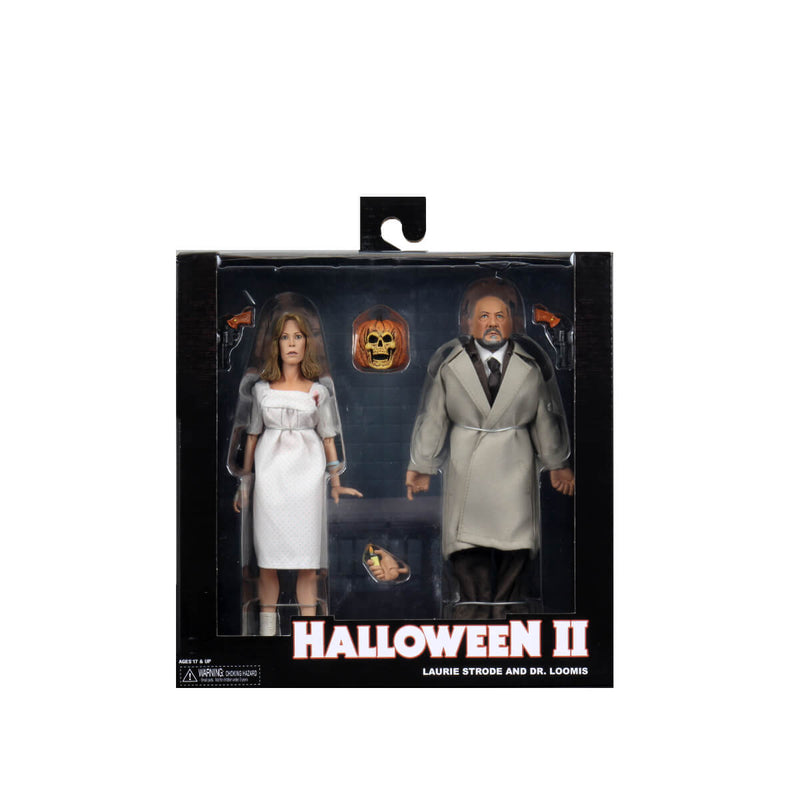 NECA Halloween 2 (1981) Dr. Loomis & Laurie Strode 2 Pack 8 Inch Clothed Action Figures