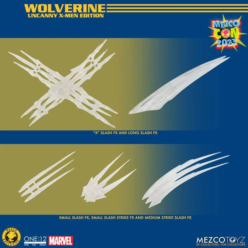 Wolverine: Uncanny X-Men One:12 Collective Mezco Action Figure, lash accessories