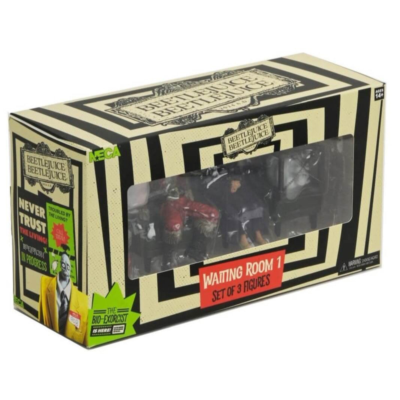 Beetlejuice Beetlejuice 3" Figure Sets - NECA Collectible Figures, Waiting room Set 1 packaged