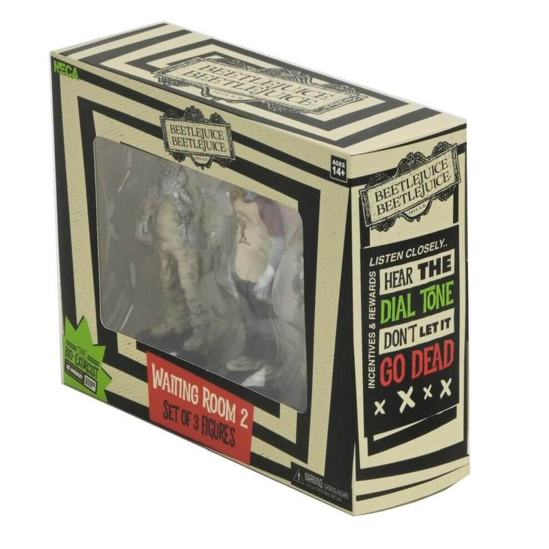 Beetlejuice Beetlejuice 3" Figure Sets - NECA Collectible Figures, Waiting Room Set 2 packaged