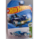 Hot Wheels toy car in packaging with blue and white design