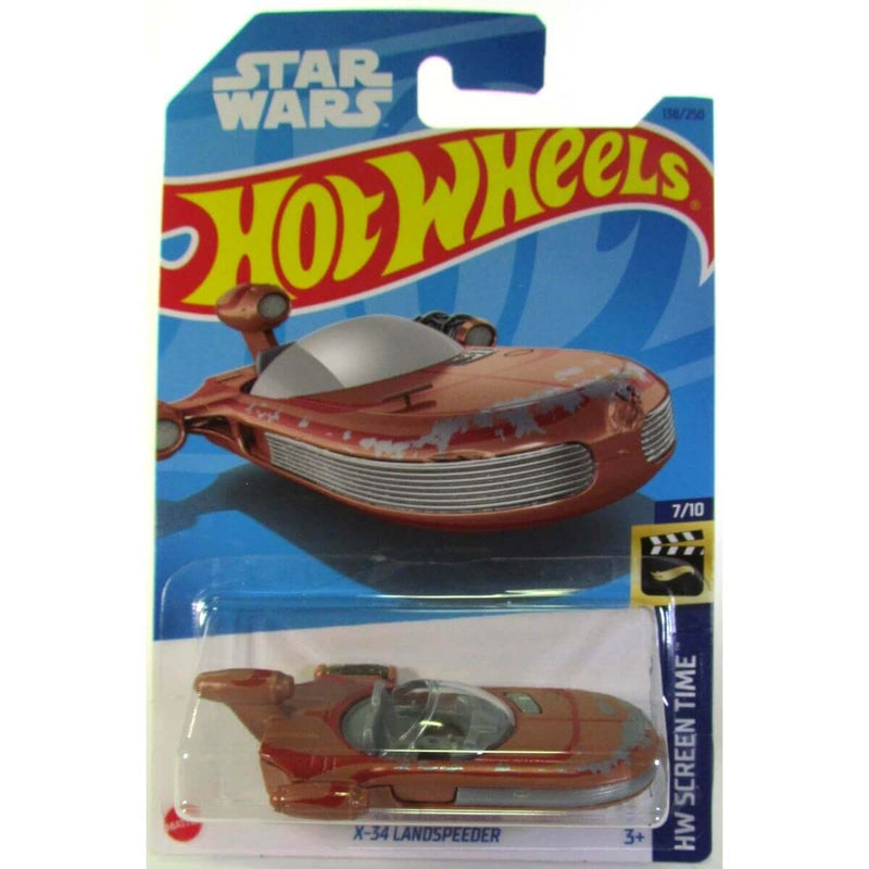 Hot Wheels 2023 Mainline HW Screen Time Series 1:64 Scale Diecast Cars (International Card), X-34 Landspeeder (Star Wars)