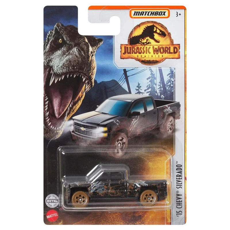 Matchbox 2022 Jurassic World Dominion 1:64 Die-Cast Vehicles Mix 3, 2015 Chevy Silverado
