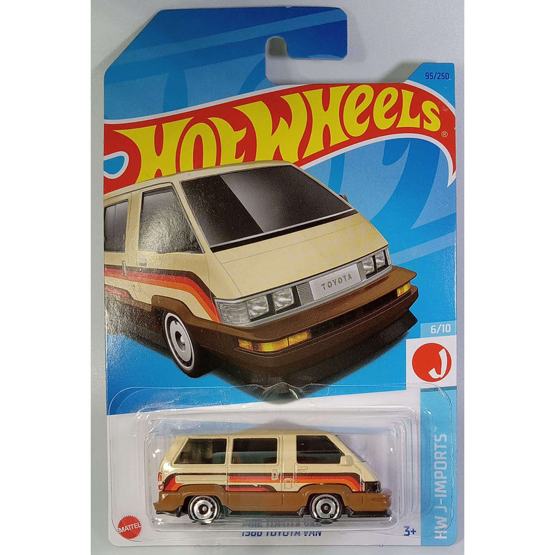 Products Hot Wheels 2023 Mainline HW J-Imports Series 1:64 Scale Diecast Cars (International Card), 1986 Toyota Van 6/10 95/250 HKJ15
