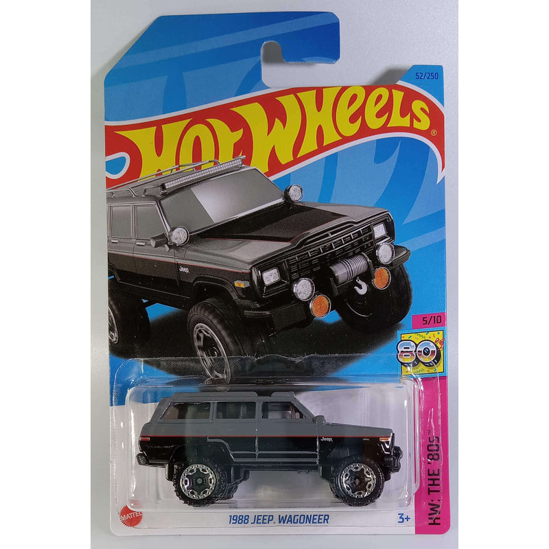 Hot Wheels 2023 Mainline HW: The '80s Series 1:64 Scale Diecast Cars (International Card), 1988 Jeep Wagoneer 5/10 52/250 HKG86