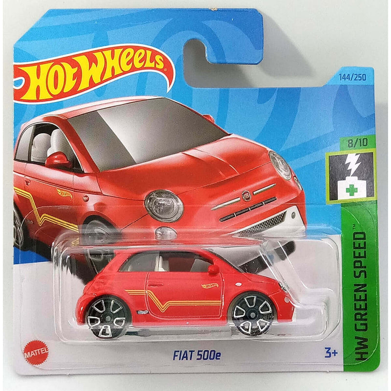 Hot Wheels 2023 Mainline HW Green Speed Series Cars (Short Card) Fiat 500e HKK24 8/10 144/250