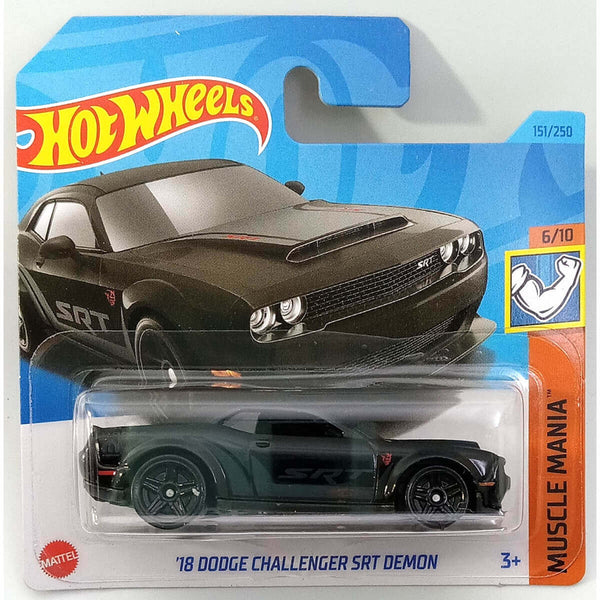 Hot Wheels 2023 Mainline Muscle Mania Series Cars (Short Card) '18 Dodge Challenger SRT Demon HKK90 6/10 151/250