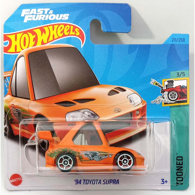 Hot Wheels 2023 Mainline Tooned Series Cars (Short Card) Fast & Furious '94 Toyota Supra HKG62 3/5 211/250